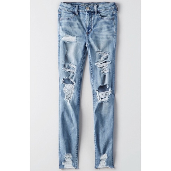 American Eagle Outfitters Denim - Destroyed Skinny high waisted